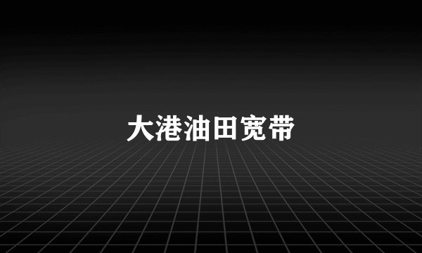 大港油田宽带