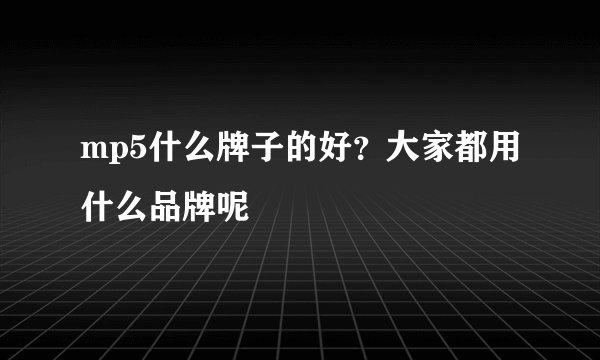 mp5什么牌子的好？大家都用什么品牌呢