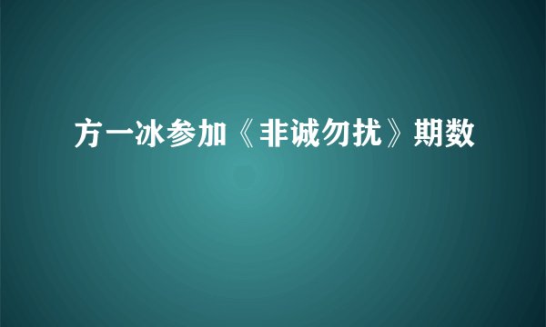 方一冰参加《非诚勿扰》期数