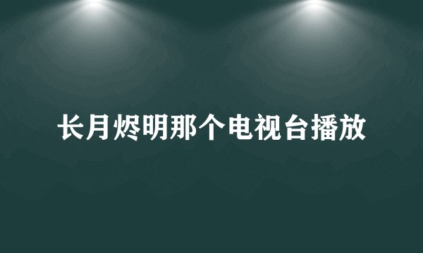 长月烬明那个电视台播放