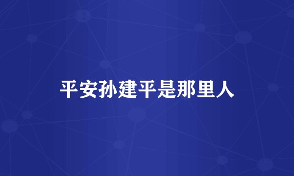 平安孙建平是那里人