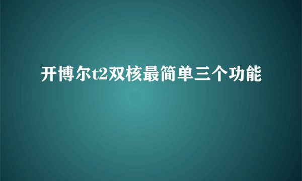 开博尔t2双核最简单三个功能