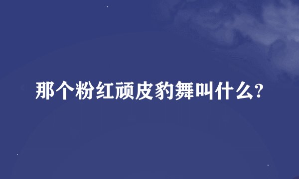 那个粉红顽皮豹舞叫什么?