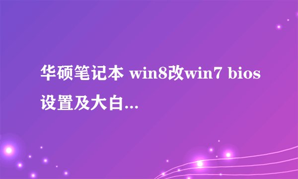 华硕笔记本 win8改win7 bios设置及大白菜装win7