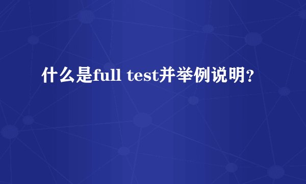什么是full test并举例说明？