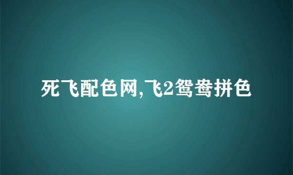 死飞配色网,飞2鸳鸯拼色