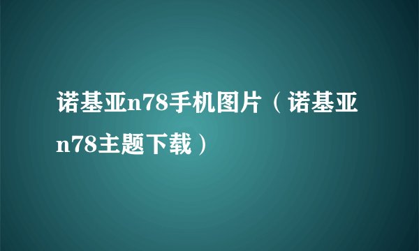 诺基亚n78手机图片(诺基亚n78主题下载)