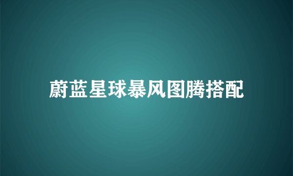 蔚蓝星球暴风图腾搭配