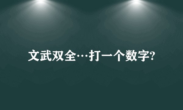 文武双全…打一个数字?