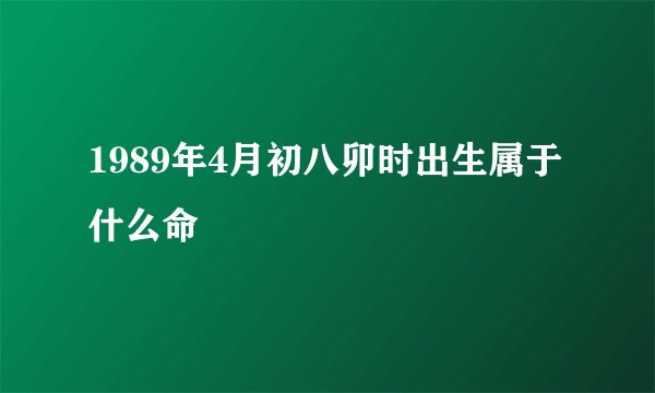 1989年4月初八卯时出生属于什么命