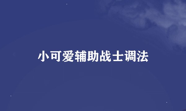 小可爱辅助战士调法