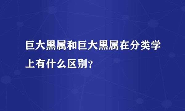 巨大黑属和巨大黑属在分类学上有什么区别？