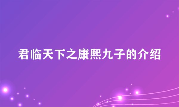 君临天下之康熙九子的介绍