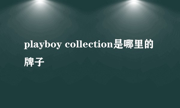 playboy collection是哪里的牌子