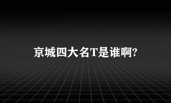 京城四大名T是谁啊?