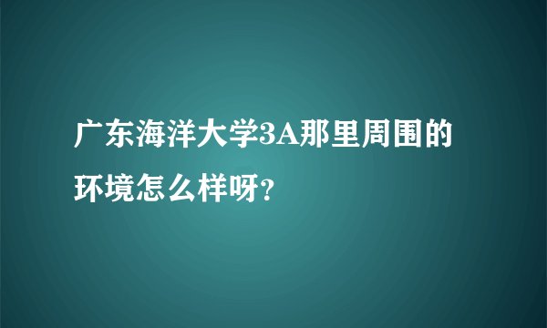 广东海洋大学3A那里周围的环境怎么样呀？