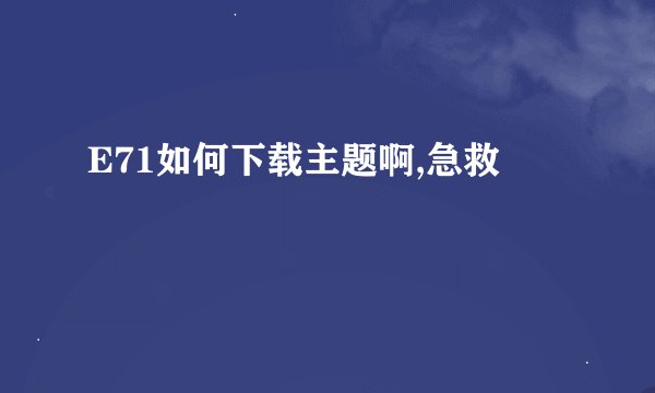 E71如何下载主题啊,急救