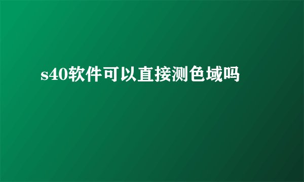 s40软件可以直接测色域吗