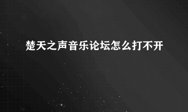楚天之声音乐论坛怎么打不开