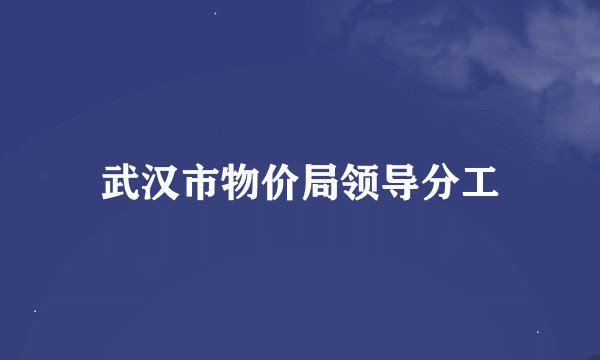 武汉市物价局领导分工