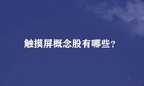 触摸屏概念股有哪些？