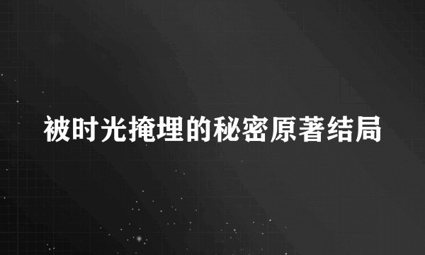 被时光掩埋的秘密原著结局