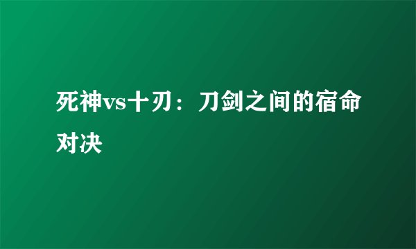 死神vs十刃:刀剑之间的宿命对决