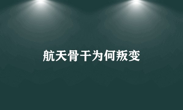 航天骨干为何叛变