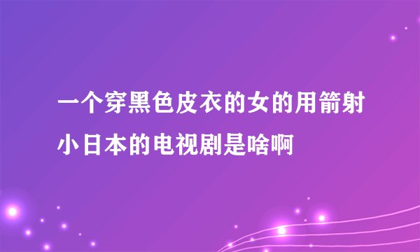 一个穿黑色皮衣的女的用箭射小日本的电视剧是啥啊