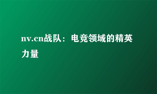 nv.cn战队:电竞领域的精英力量