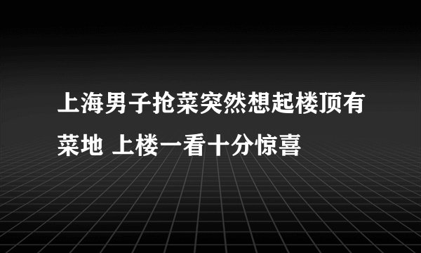 上海男子抢菜突然想起楼顶有菜地 上楼一看十分惊喜