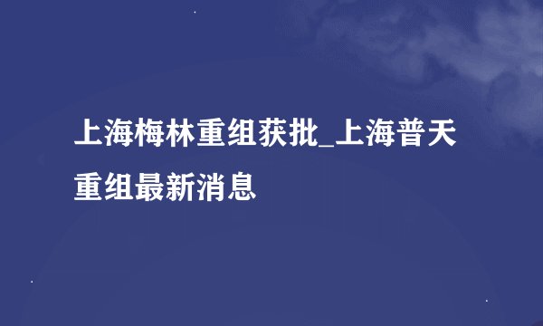 上海梅林重组获批_上海普天重组最新消息