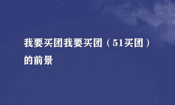 我要买团我要买团（51买团）的前景