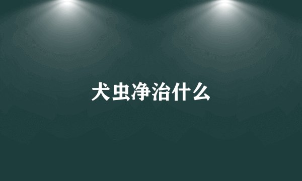 犬虫净治什么