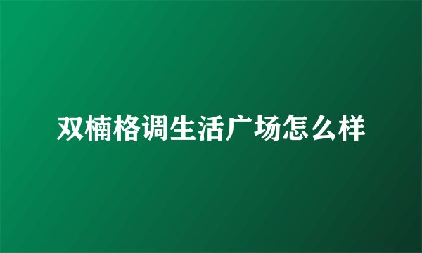 双楠格调生活广场怎么样