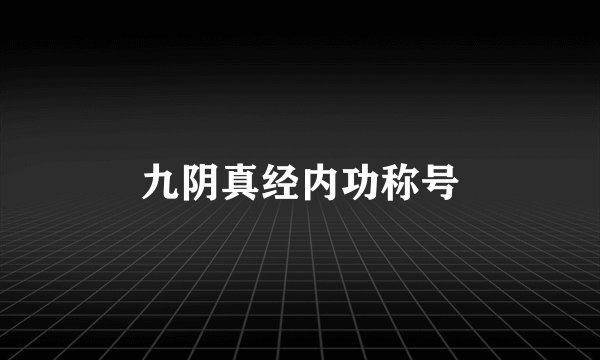 九阴真经内功称号