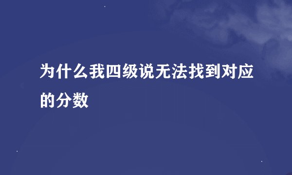 为什么我四级说无法找到对应的分数