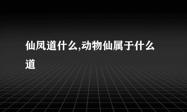 仙凤道什么,动物仙属于什么道