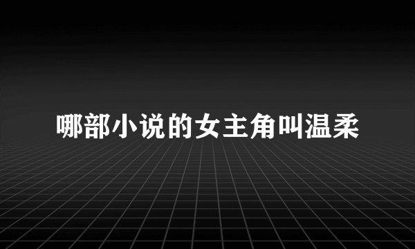 哪部小说的女主角叫温柔
