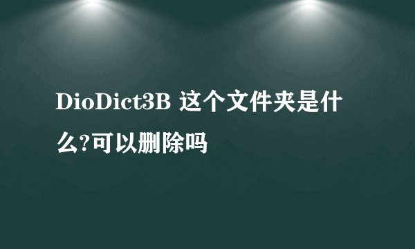 DioDict3B 这个文件夹是什么?可以删除吗