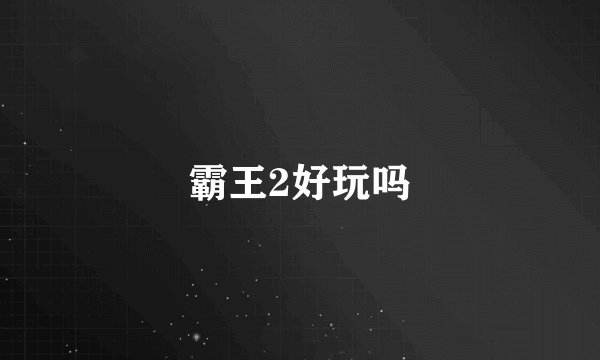 霸王2好玩吗