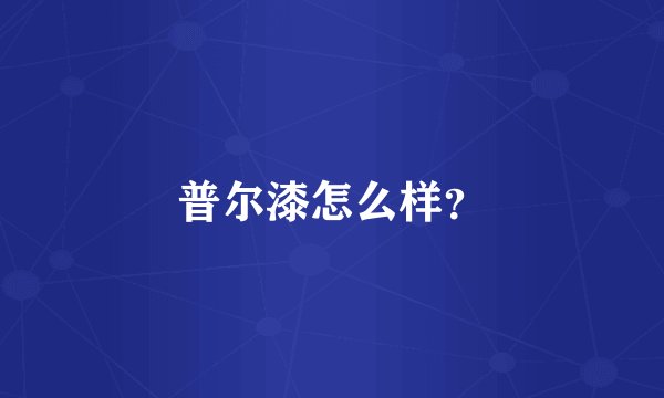 普尔漆怎么样？