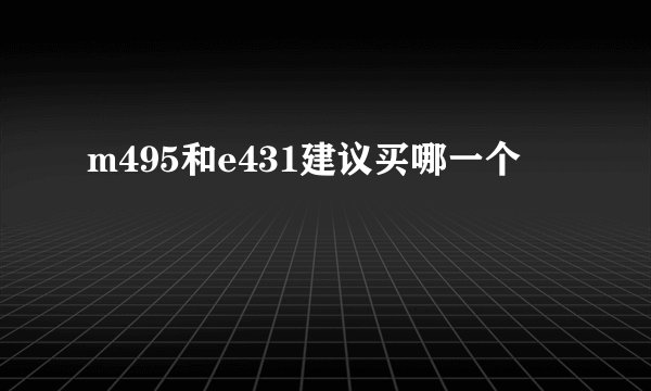 m495和e431建议买哪一个