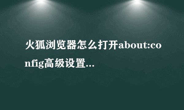 火狐浏览器怎么打开about:config高级设置_火狐浏览器进入高级参数配置页面指南