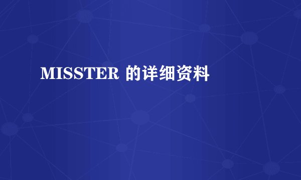 MISSTER 的详细资料