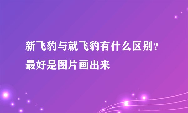 新飞豹与就飞豹有什么区别？最好是图片画出来
