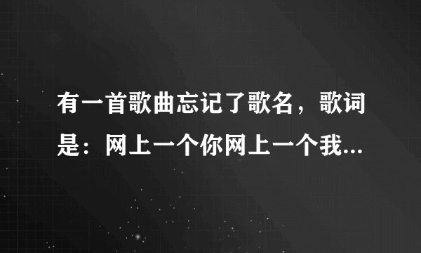 有一首歌曲忘记了歌名，歌词是：网上一个你网上一个我…… 请问叫什么名字？