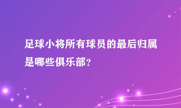 足球小将所有球员的最后归属是哪些俱乐部？