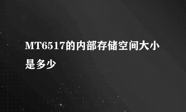 MT6517的内部存储空间大小是多少