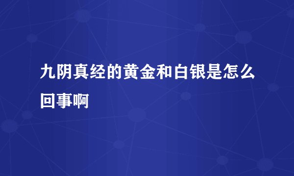 九阴真经的黄金和白银是怎么回事啊